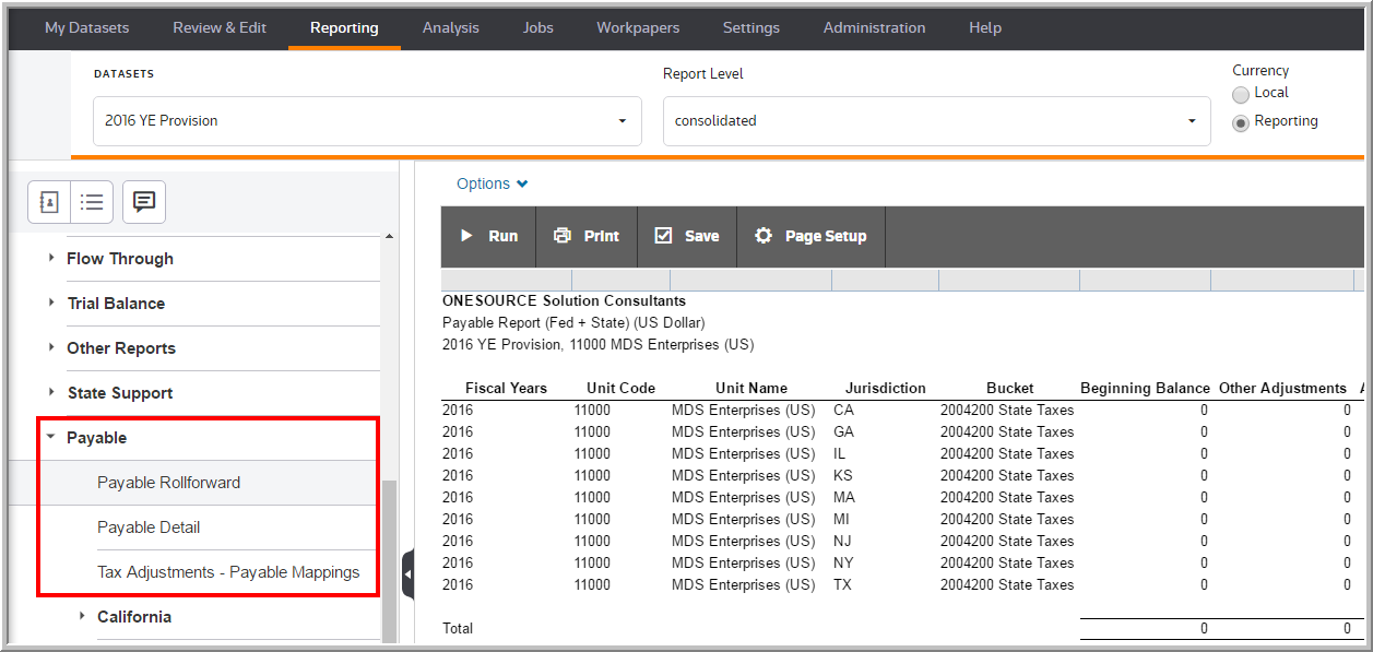 2016 functionality payable reporting