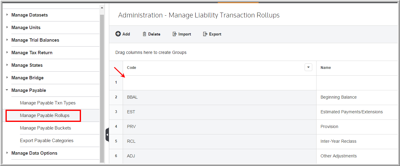 2016 functionality manage liability rollups