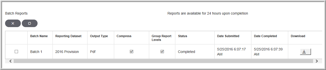 2016 batch reports status