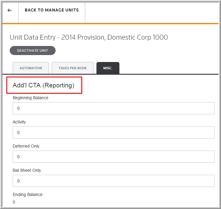 2016 functionality - Additonal CTA Reporting