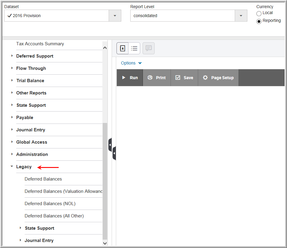 2016 legacy filtered deferred balances reports