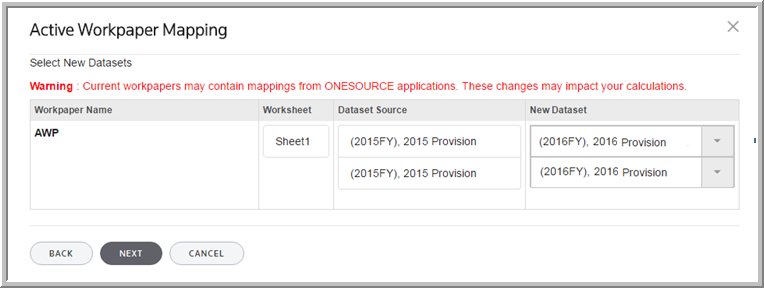 2016 Active workpaper mapping 6 30