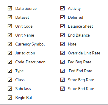 2016 components list Temporary Tax Basis settings list Q4