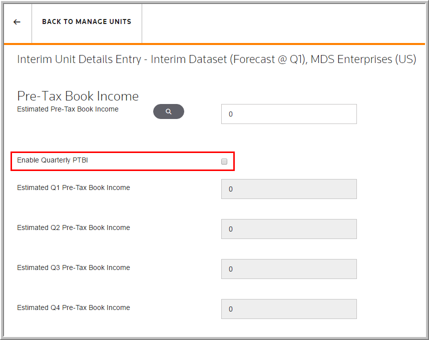 2016 Interim functionality - Forecast - PTBI